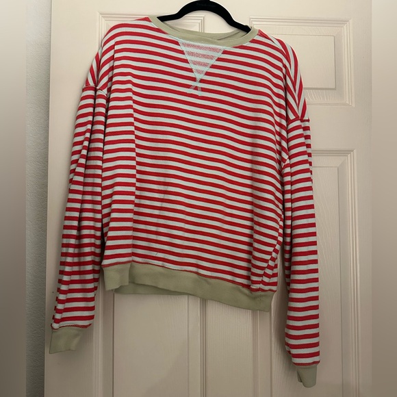 Free People Sweaters - We The Free Classic Striped Oversized Crewneck